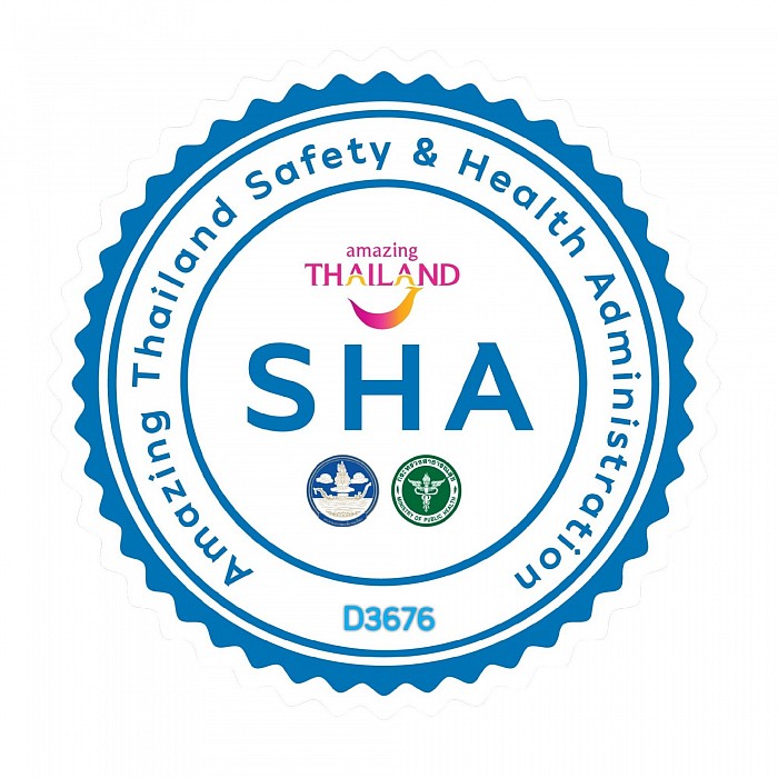 สถานประกอบการของเรา ผ่าน มาตรฐานความปลอดภัยด้านสุขอนามัยในสถานประกอบการ Thailand (SHA) หมายเลขตราสัญลักษณ์ : D3676